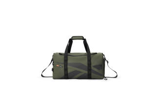 Reebok Artificial Leather Handbag, Crossbody Bag, Travel Bag, Gym Bag Medium Unisex White/black/grey green