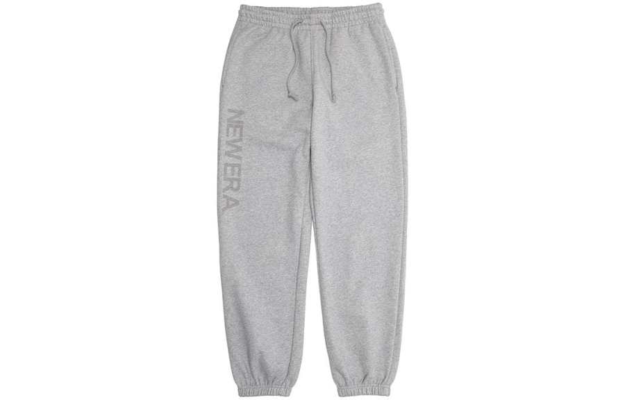 New Era FW23 Letter Logo Fleece Lined Thermal Elastic Cuff Casual Pants Unisex