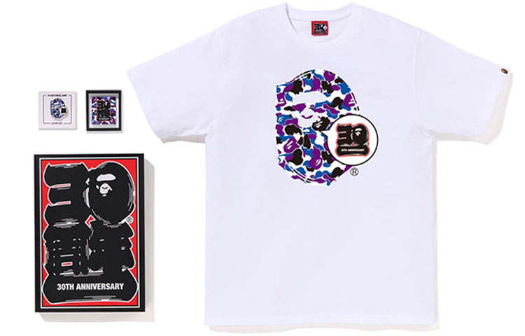 A BATHING APE Bape Store Hong Kong Bape 30th Anniversary Ape Head Tee Set