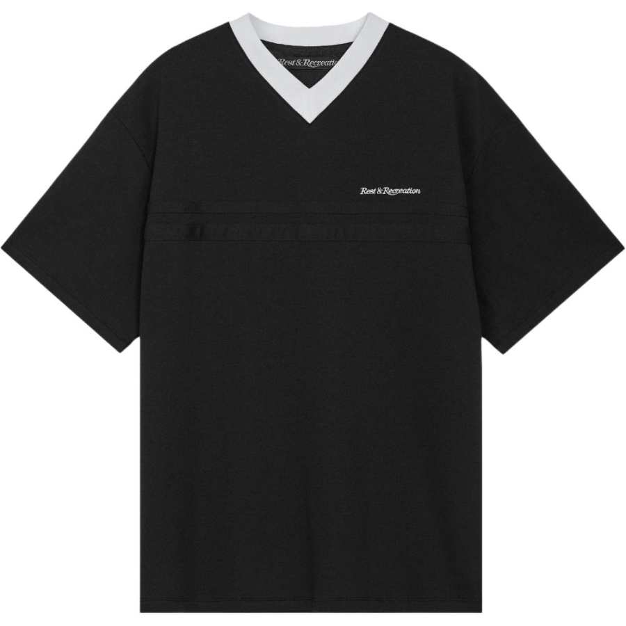 Rest&Recreation SS25 COLORATION JERSEY TOP T Shirt Men's Black