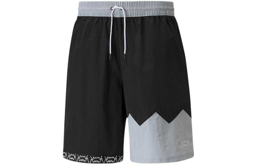 PUMA Casual Shorts Men's Black Gray Color Moderate