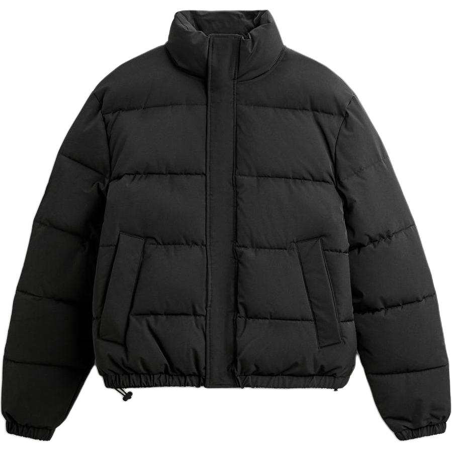 ZARA Puffer Jackets Men's Black Stand Collar Moderate Puffer Jacket
