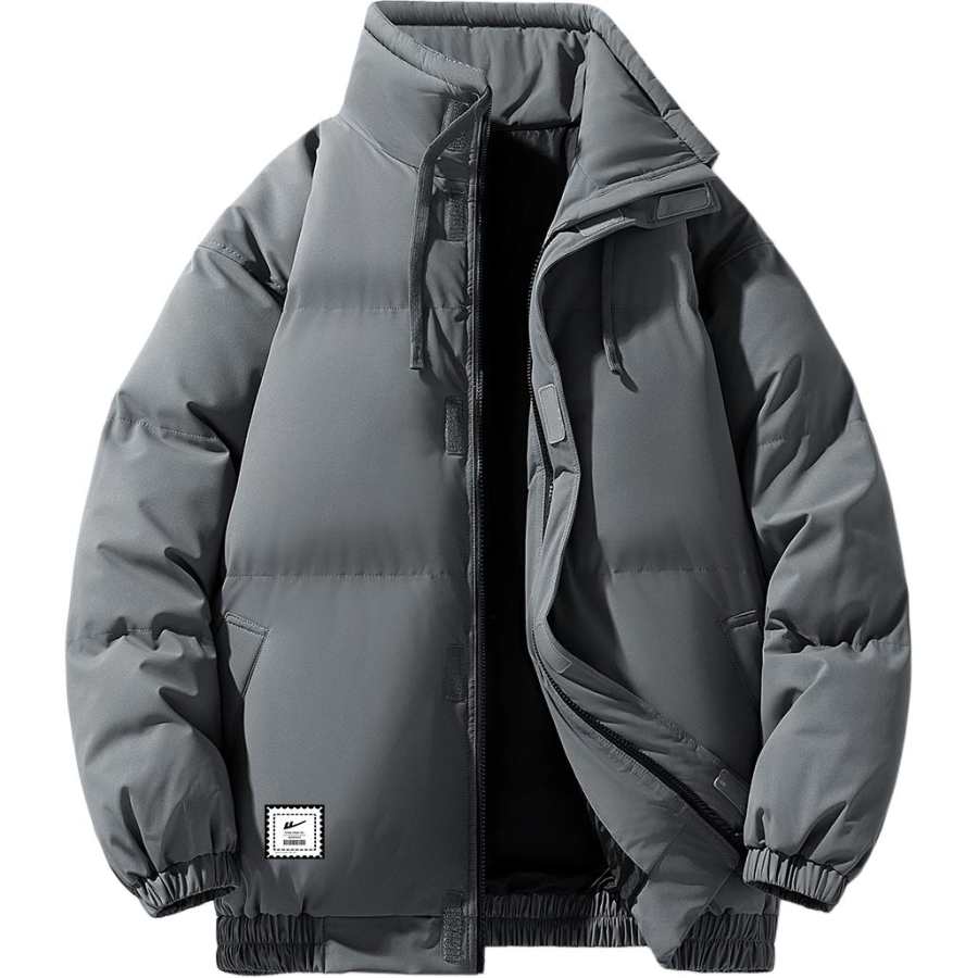 WARRIOR WARRIOR Puffer Jackets Unisex Stand Collar Thickened Padded Puffer Jacket