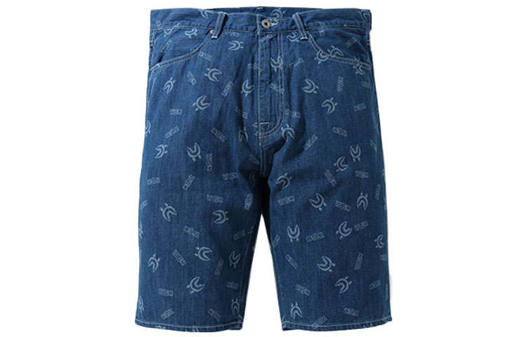 A BATHING APE Shark Series Denim Shorts Men's Indigo