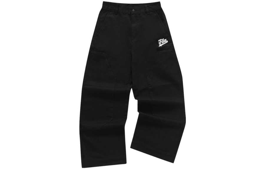 FILA FUSION Casual Pants Men's Jet Black Moderate Straight Fit Pants