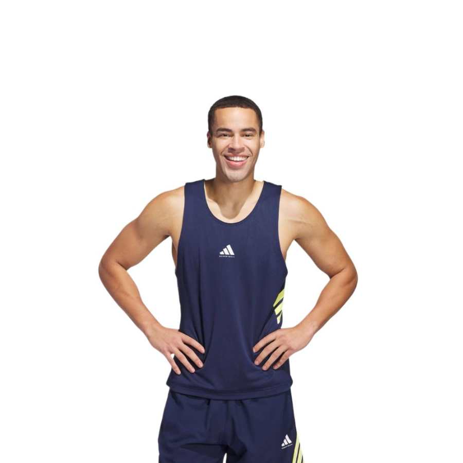 Adidas Adidas Tank Top Men's Dark Indigo Pure Sulfur Yellow