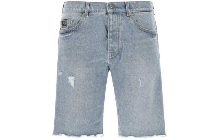 VERSACE JEANS COUTURE Denim Shorts Men's Light Blue