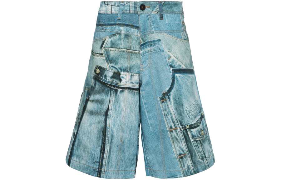 VERSACE JEANS COUTURE SS24 Denim Shorts Men's Blue
