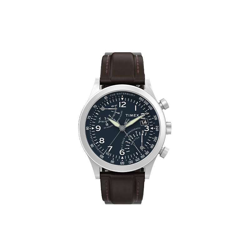TIMEX Waterbury Wrist Watches Quartz Movement Stainless Steel Strap Blue Dial Men's Watches