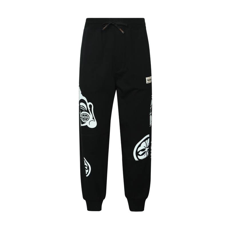 EVISU EVISU Casual Pants Men's Black Moderate Cuffed Pants