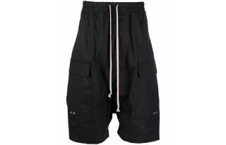 RICK OWENS Drawstring Cargo Pods Bermuda Shorts