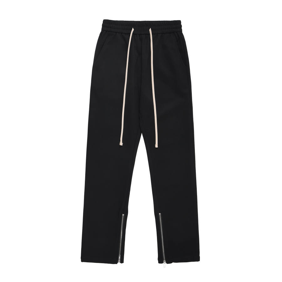 MT99 Casual Pants Unisex Black Moderate Straight Fit Pants