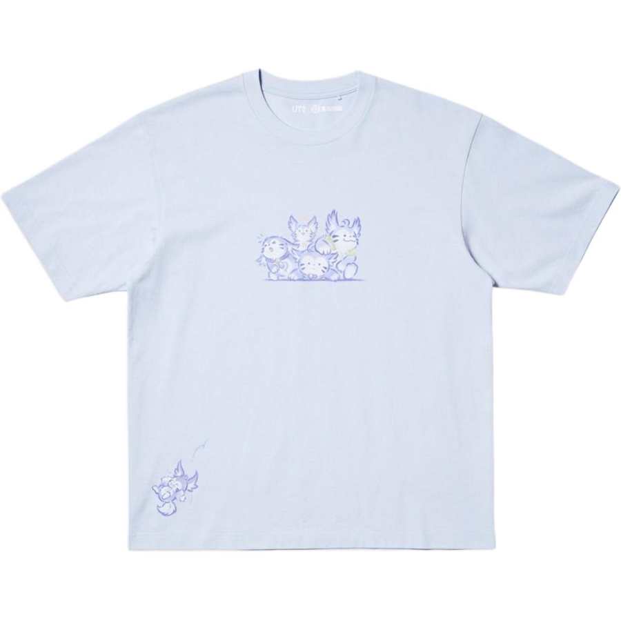 UNIQLO x WANGZHERONGYAO,LIANMINGKUAN SS25 T Shirt Unisex Light Blue