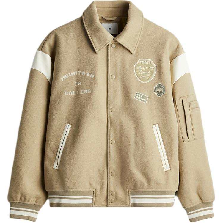 H&M H&M Jackets Men's Beige Lapel Moderate Other