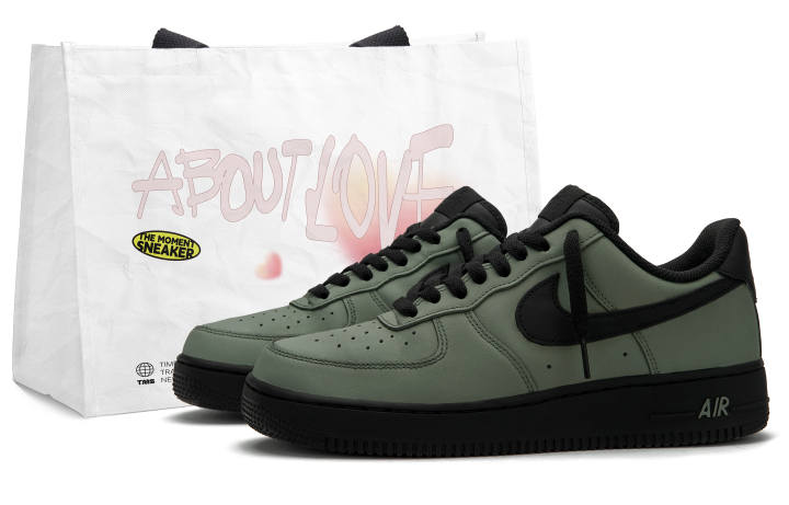 Nike Nike Air Force 1 Green Valley Slip Resistant Low top Skateboard Shoes Unisex Black Green