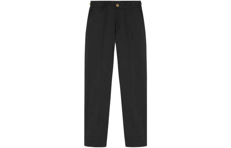 VERSACE Casual Pants Men's Black Moderate Straight Fit Pants
