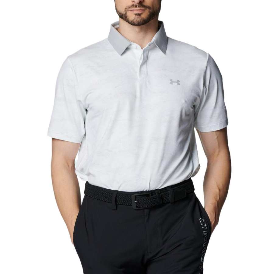 Under Armour Drive ChillIso Chill Print Polo Shirt Men's White Gray