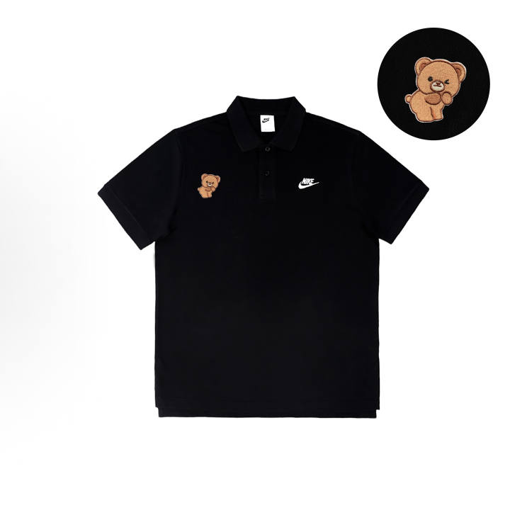 Nike Nike Polo Shirts Unisex Black Polo Collar Moderate Straight Fit