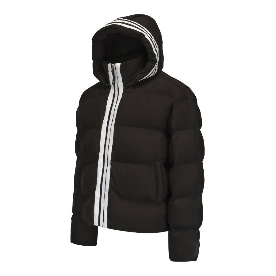 COLDSTONE COLDSTONE Thickened Winter Puffer Jacket Unisex Black Hooded Padded Jacket Coat