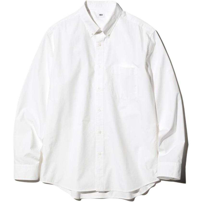 UNIQLO Shirts Unisex White Lapel Moderate