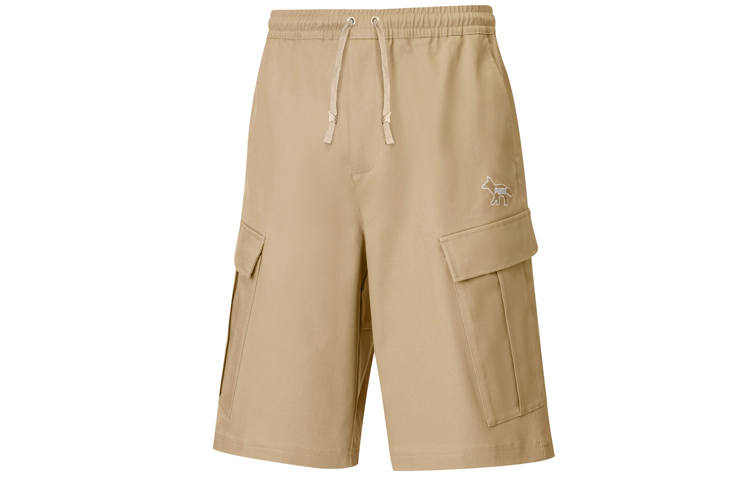 PUMA x MAISON KITSUNE Embroidery Print Cargo Shorts Men's Khaki
