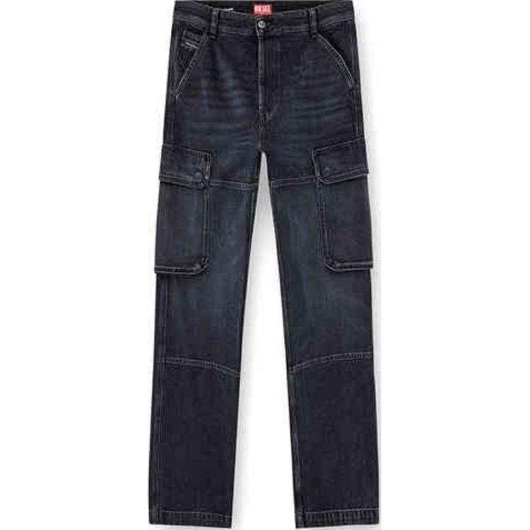 DIESEL DIESEL Logo Plaque Button Detailed Jeans