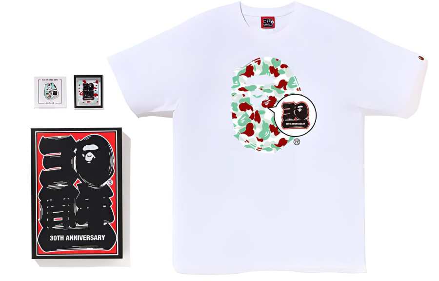 A BATHING APE Bape Store Sendai Bape 30th Anniversary Ape Head Tee Set