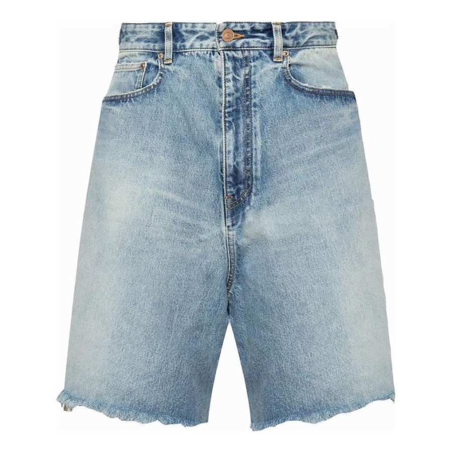 Balenciaga Denim Shorts Regular Fit Men's Blue