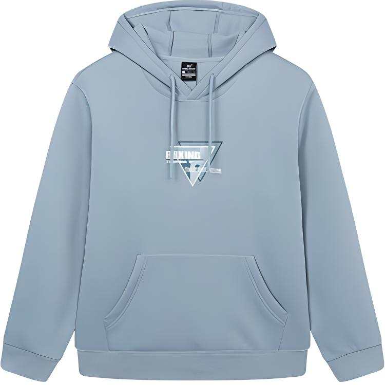 361° Sports Life Collection Fleece Lined Thermal Letter Casual Minimalist Style Solid Color Hooded Pullover Loose Fit