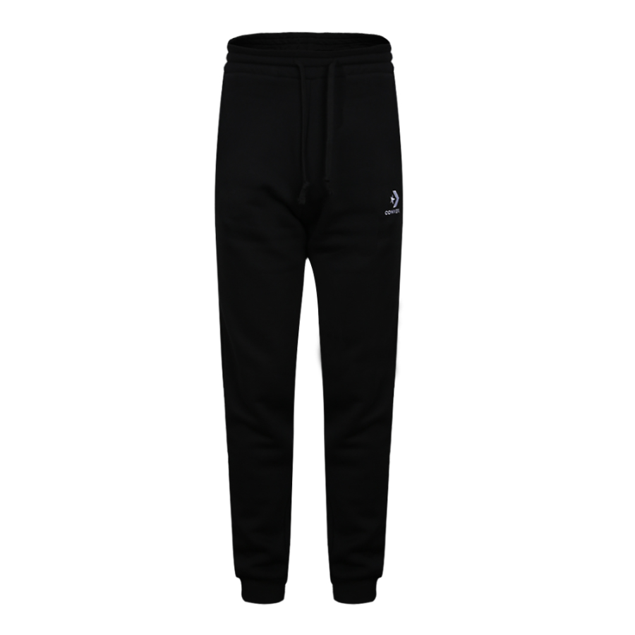 Converse Lifestyle Casual Collection, Brand Logo Letter Comfortable Fleece Lined Knitted Sweatpants Men's Black