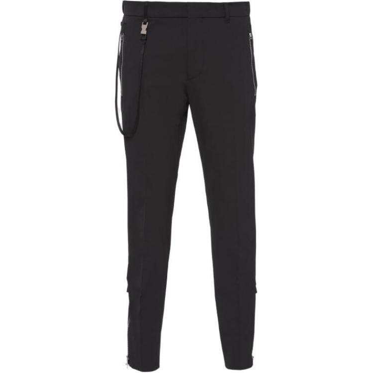 PRADA PRADA Casual Pants Men's Black Moderate Slim Fit Pants