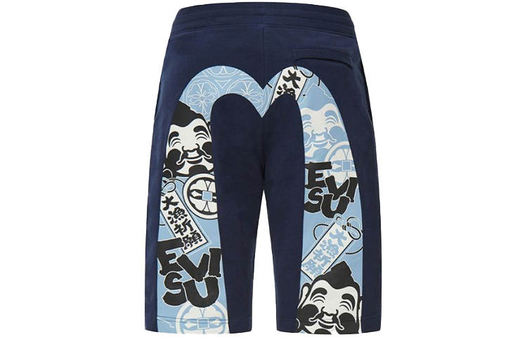 EVISU EVISU Casual Shorts Men's Dark Blue Moderate
