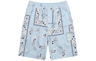 MLB Basic Logo MLB Paisley Casual Shorts Unisex Sky Blue