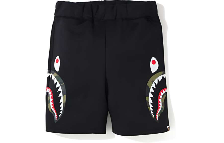 A BATHING APE Shark Series Casual Shorts Unisex Black