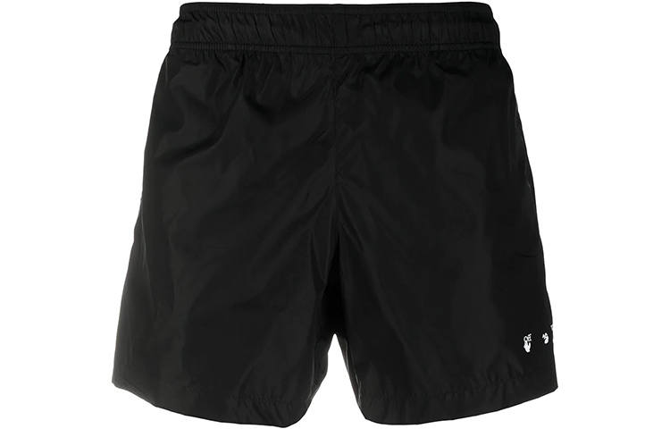 OFF-WHITE OFF WHITE Logo Print Quote Motif Swim Shorts