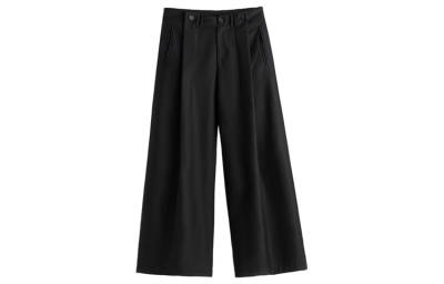 FRKM Casual Pants Men's Black Moderate Wide Leg Pants