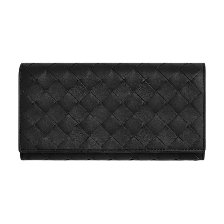 Bottega Veneta Lambskin Wallet Large Women's Black