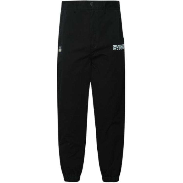EVISU EVISU Casual Pants Men's Black Moderate Cuffed Pants