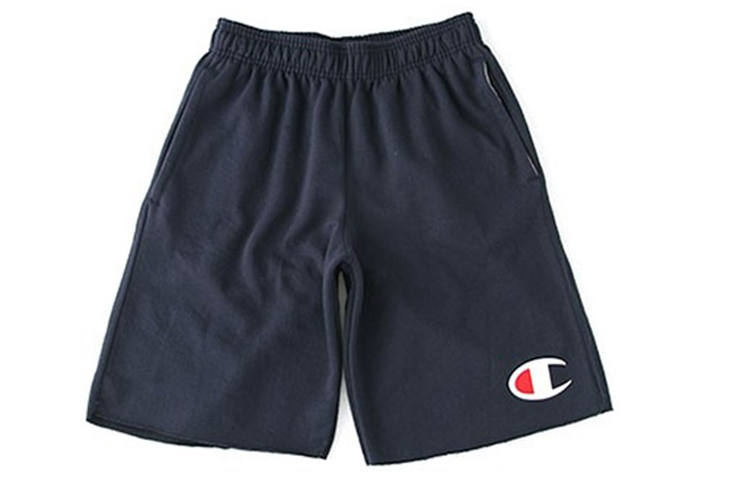Champion Large C Logo Pattern Sports Fleece Lined Casual Shorts US Version Unisex Navy Blue