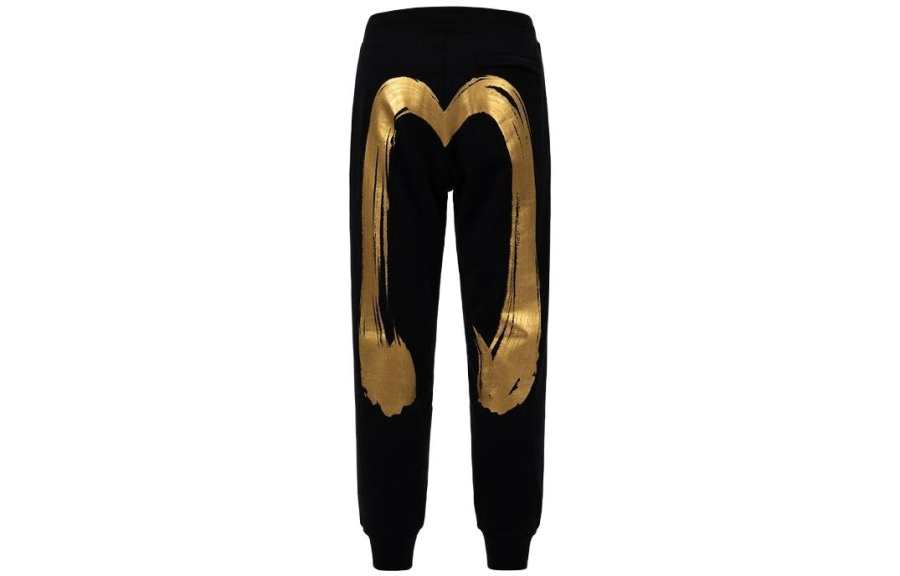 EVISU EVISU Casual Pants Men's Black Moderate Cuffed Pants