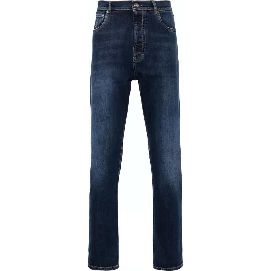 Brunello Cucinelli Distressed Straight Leg Jeans