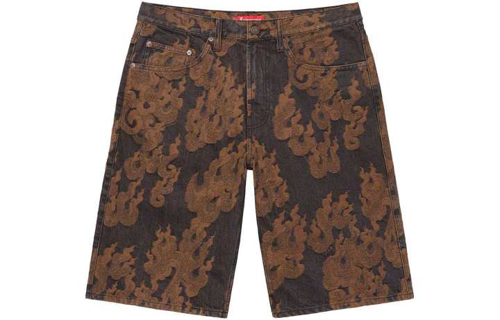 Supreme Supreme Flames Jacquard Baggy Denim Short