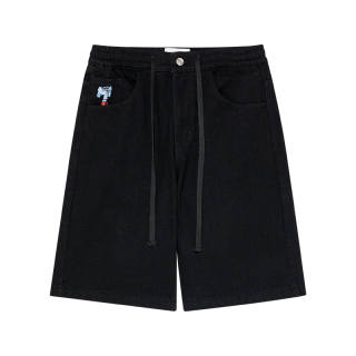MIND ERROR Denim Shorts Unisex Thickened