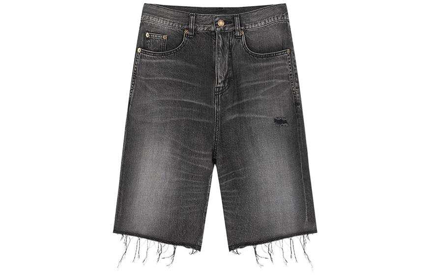 SAINT LAURENT Denim Shorts Men's Black Moderate
