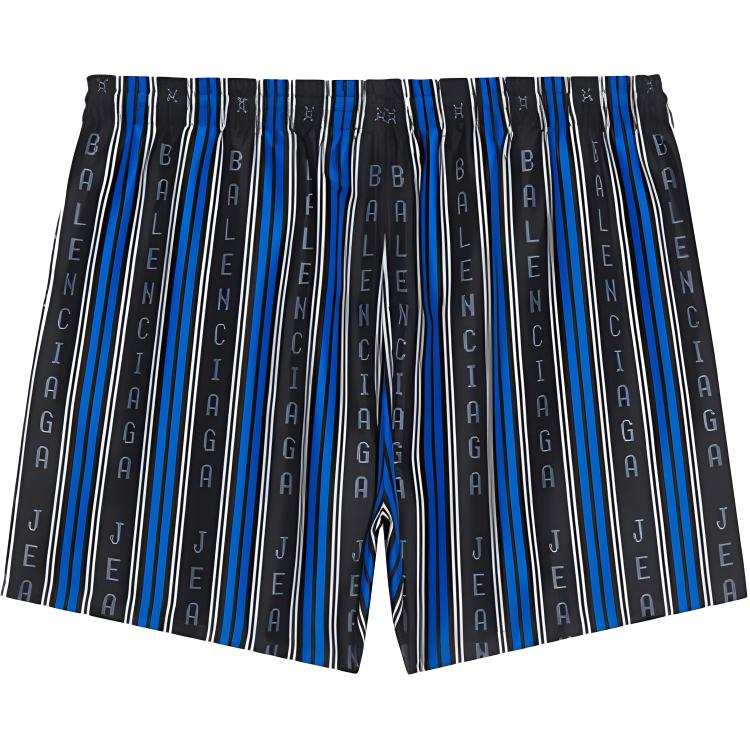 Balenciaga Logo Striped Swim Short