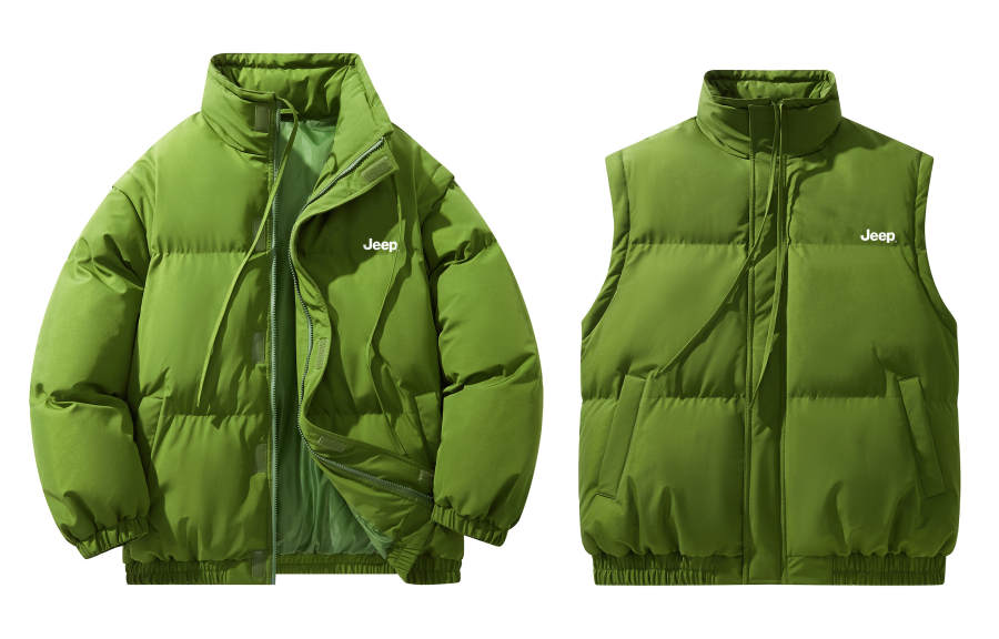 Jeep Jeep Puffer Jackets Unisex Stand Collar Thickened Detachable
