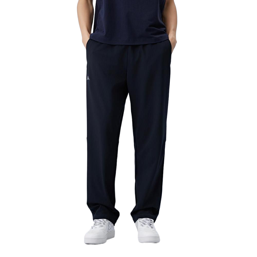 Kappa Casual Pants Men's Black Moderate Straight Fit Pants