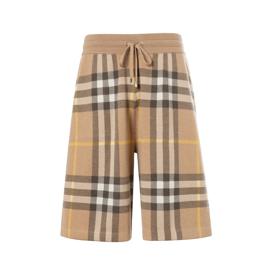 Burberry Tartan Motif Bermuda Shorts Beige