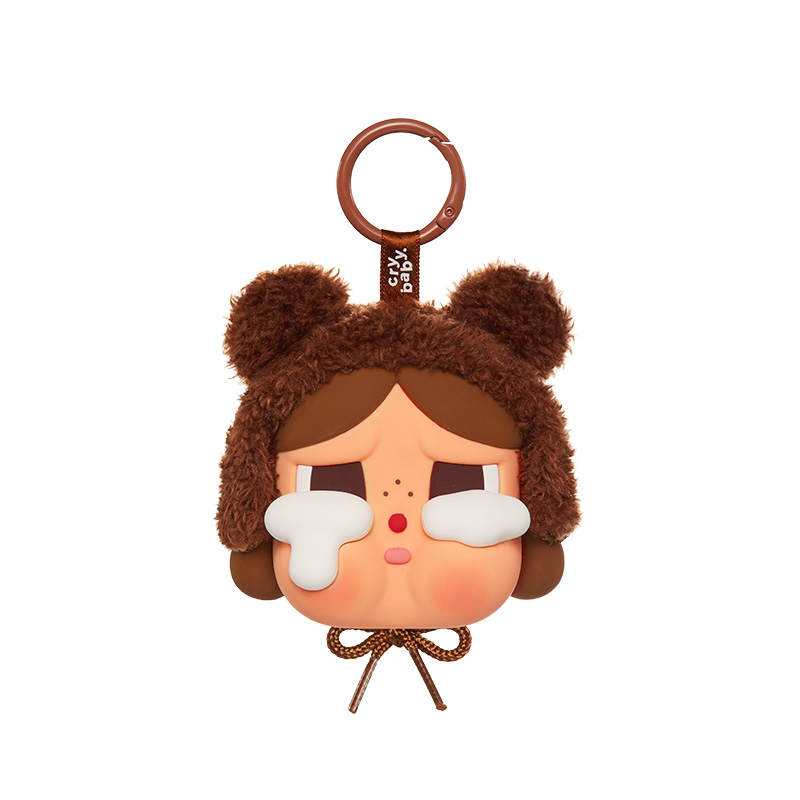 POP MART CRYBABY Silicone Earphone Case Women's Brown/Yellow