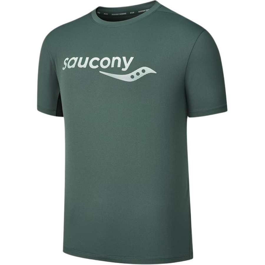 Saucony Running T Shirt Unisex Peacock Green